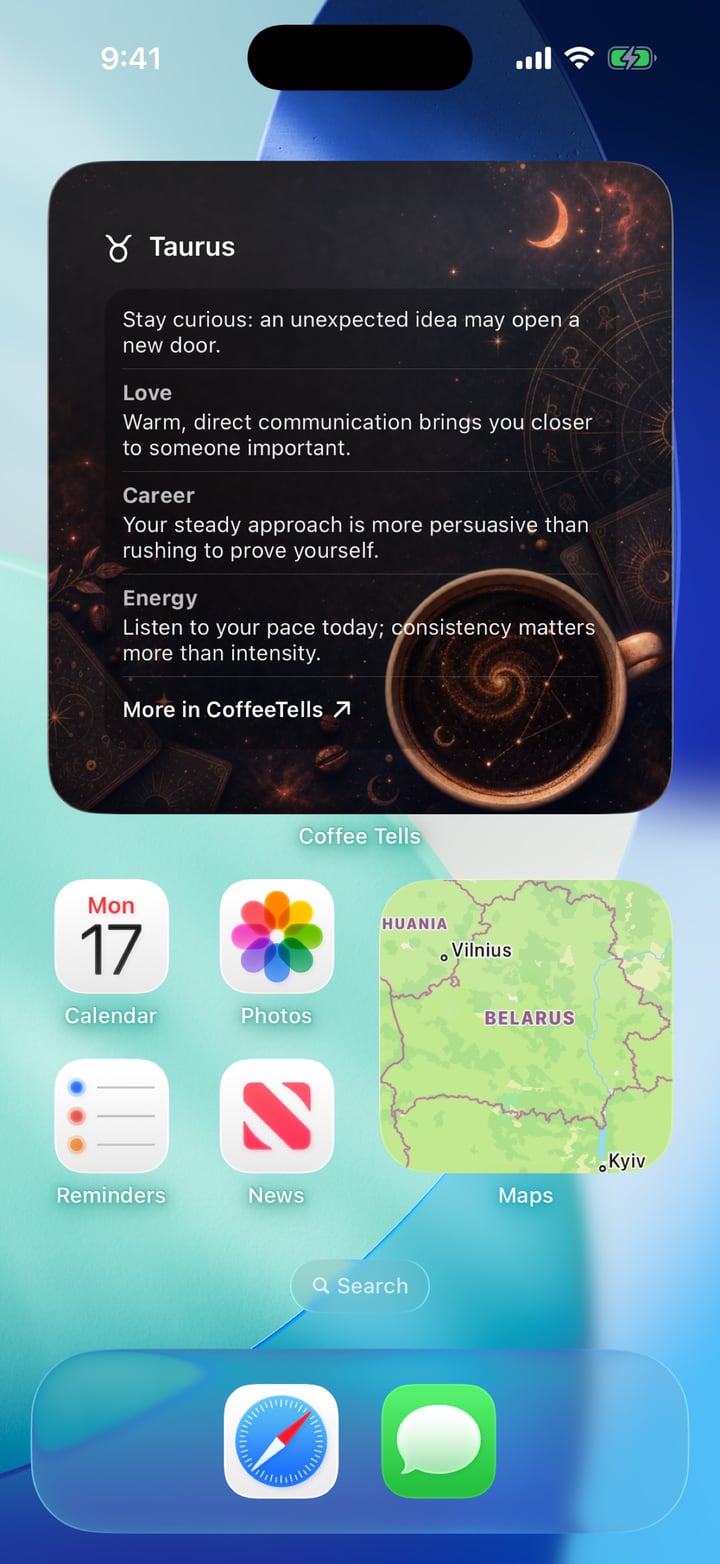 Touch and hold the iPhone Home Screen, tap Edit, then Add Widget.